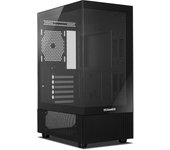 NOX XTREME PRODUCTS HUMMER VISION BLACK - Semitorre ATX  M-ATX, Ventana lateral y frontal de cristal templado, Espacio para 5 ventiladores, Compatible Tarjetas gráficas de hasta 300mm, USB 3.0, Negro