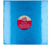 Glotomania - Cake Drum Cuadrado Azul (Funcajes) - 30 Cm - Cartón Resistente