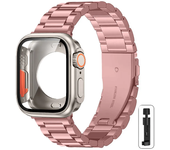 Change to Ultra Case+Band For Apple Watch 46mm 44 42mm 45mm Metal Stainless Steel strap for iWatch series Series 10 9 8 7 6 SE 5