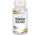 Solaray Vitamin D3+K2 60 Cápsulas