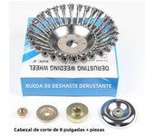 Upgrade 6/8 Inch Weed Brush Cutter Head Lawn Mower Universal Grass Trimmer Head Steel Wire Wheel Brush Garden Trimmer Head