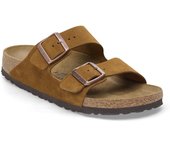 Chanclas Birkenstock modelo Arizona Suede Leather para mujer en color marrón