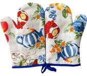 Guantes antiquemaduras para microondas - con dibujo - portátiles prácticos para hornear - resistentes al calor - herramientas de cocina - 1 par