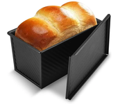1Set Pullman Loaf Pan with Lid 1Lb Dough Capacity Bread Loaf Pans Non-stick Coating, Carbon Steel Bread Mold, Bread Container