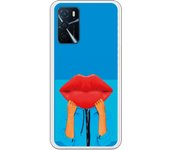 Funda compatible con Oppo A16 - Beso fondo Azul