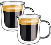 Vaso de Vidrio de Doble de la cama para café Expresso, té, cartel, Vaso de borosilicato, 250 ml, Juego de 2