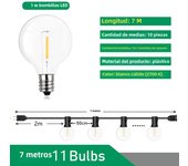 Festoon LED Globe String Light Fairy LED G40 Outdoor For Birthday Party Garden Decorative Garland Lamp Street Patio Backyard