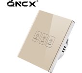 Wall Touch Switch AC100-240V EU Sensor Lamp Light Switches Tempered Crystal Glass Panel LED Power 1/2/3 Gang Interruttore