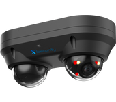 X-Security Cámara IP Domo dual - 2x 4 Megapíxel  (2560x1440) - 2x Lente fija 2.8mm - WDR 120dB | Dual Light(IR 30m y Luz Blanca 20m) - WizSense, con clasificación de humano y vehículo  - MicroSD 256GB / IP67 & IK10