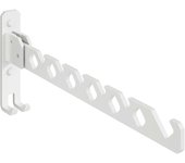 Percha plegable, gancho para ropa, percha de aleación de aluminio, gancho de pared, gancho de pared, gancho de pared, utilizado para colgar ropa en balcones, baños, pasillos (blanco)