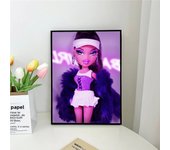 1pc B-Bratz Doll Self-adhesive Art Poster Waterproof Paper Sticker Coffee House Bar Room Wall Decor
