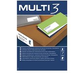 MULTI 3 4701 - Etiquetas adhesivas para impresiÃ³n, inkjet laser y fotocopiadoras - Medida 64,6 x 33,8 mm, pack de 100 hojas