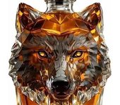 Botella de whisky con cresta de lobo, divertida botella de whisky de 350 ml con cabeza de lobo, nuevo decantador de whisky de cristal con forma de animal, decoración de decantador con cresta de lobo, artículos de colección