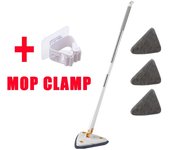 Rotatable Cleaning Mop Telescopic Triangle Spin Mop Long Handle Squeeze Quick Dry Mops for Floor Ceiling Household Cleaning Tool