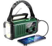 Radio portátil de 10.000 mah, Radio de emergencia, radio solar, Radio meteorológica AA / AM / fm, carga USB tipo - c, Radio del generador, batería de polímeros, linterna y luz de lectura led, alarma sos, Brújula de campamento