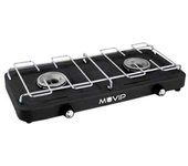 Muvip cocina de gas 2 fuegos con parrilla desmontable - base antideslizante - color negro