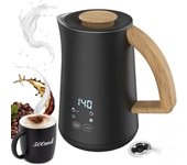 Espumador de leche 4 en 1 Espumador de leche eléctrico 500W500ml Espuma caliente/fría Control inteligente de temperatura, negro