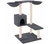 Rascador para Gatos con postes de Sisal Gris Obscure 141 cm