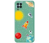 Funda Silicona Líquida Verde para Samsung Galaxy A22 4G / M22 diseño Espacio Dibujos