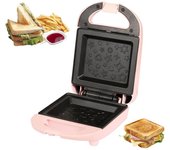 Sandwicherera eléctrica de calefacción de doble cara, sandwichera de 600 W, sandwichera de parrilla de calefacción multifunción con placas antiadherentes, máquina de sándwich de queso a la parrilla