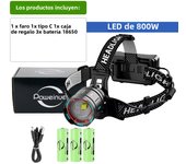 2024 Newest Powerful LED Headlamp 800W LED IR Sensor Rechargeable Headlight 3500M Super Bright Head Flashlight Fishing Lantern