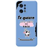 Funda Silicona Líquida Azul para Oppo Find X5 5G diseño Vaca Dibujos