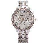 Reloj para mujer con tres subdiales, numeración y piedras brillantes, movimiento de cuarzo, un reloj de lujo para la mujer