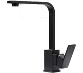 Grifo mezclador de cocina Grifo de cocina Fregadero de cocina Grifo giratorio de 360 ° Grifo del fregadero Negro