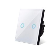 European AC100-240V Tempered Black White Crystal Glass Touch Switch Panel Wall Light Sensor Button 1/2/3 Gang 10A Interrupt
