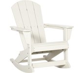Outsunny Silla Mecedora de Jardín Mecedora para Exterior de Estilo Adirondack de HDPE para Balcón Terraza Patio Carga 120 kg 73,5x93x91,5 cm Blanco