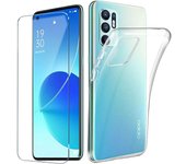 Funda Oppo Reno 6 (5G) Carcasa Gel TPU Silicona Transparente GTR + Protector Pantalla Cristal Templado Movilear