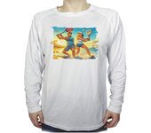 MERCHANDMANIA CAMISETA MANGA LARGA juego padel raquetas amigos deporte playa tshirt