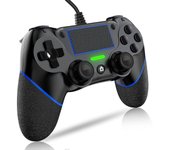 Wired Controller for PC with Double Vibration and Motion Motors, Compatible with PS4 and Windows 11/10/8/7