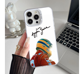 Epc F1 Ayrton Driver S-Senna Phone Case IMD Phone Case For IPhone 16 15 14 13 12 11 Pro Max Plus Color Silver Cover