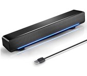 Marboo Soundbar, Altavoces de barra de sonido alimentados por USB para computadora, computadora de escritorio, computadora portátil, color negro (USB)