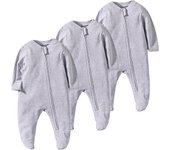 3 Pcs 0-12 Months Infant Clothing Rompers zipper Baby Romper 100% Cotton Soft Fashion Newborn Girls and Boys Long Piece Playsuit