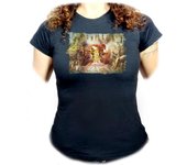 MERCHANDMANIA CAMISETA NEGRA MUJER la leyenda del heroe verde saga videojuego diosa princesa espada oferta tshirt