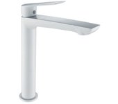 IMEX BDX023-3BL Grifo de lavabo alto  Lúxor blanco mate