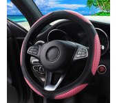 1 3D stereo woven leather comfort automotive supplies steering wheel cover without inner ring fits 14.5-15 inches