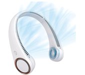Ventilador de cuello portátil, sin aspas, recargable, 3 velocidades, diseño de auriculares