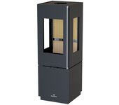 BRONPI - Estufa de Leña Cristal a 3 Caras Modelo BOMBAY-3C de 6 kW