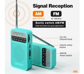 Radio Pequeña Portátil, Radio FM Am Transistor with Exlente Señal, Calidad de Sonido Superior, Radio Mini Bolsillo de Usar, Radio Pilas Pequeña Función with Pilas AA