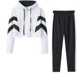 Fashion Hot Sale Women's Hoodie Navel Sweater Set Two-piece Set