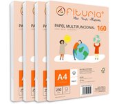 Paquete de folios A4 de 160gr con 1000 Hojas Blancas, Papel Multifuncional para Uso Escolar y Entornos Laborales. Ideal con impresoras láser, de inyección o fotocopiadoras - Ofituria