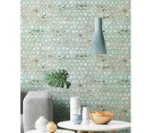 Muestra DIN A4 de Papel pintado vinílico geométrico de círculos efecto 3D textura relieve 3D - Eclectic Circles 676328 de GAULAN
