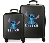 Disney Juego De Maletas ABS Rígida Stitch Cute Negro