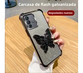 Luxury Glitter Butterfly Holder Phone Case for Vivo V40 Lite V29 V27 V25 23 Pro TPU Plating Shockproof Protector Back Soft Cover