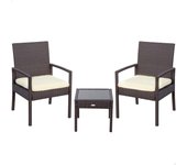 Conjunto muebles terraza con sillones y mesita ratán Aktive