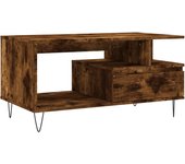 vidaXL Mesa de centro madera contrachapada 90x49x45 cm Blanco, Negro, Blanco brillante Mesita de Salón o Comedor o Auxiliar Mesa de Café Meuble Salón