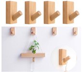 Piezas Ganchos Decorativos de Madera, Perchero de Madera, Ganchos de Pared de Madera Natural, Perchero, Perchero, para Dormitorios, Baños y Pasillos